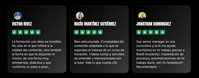 Buildt Academy Automation IA Manager testimonios